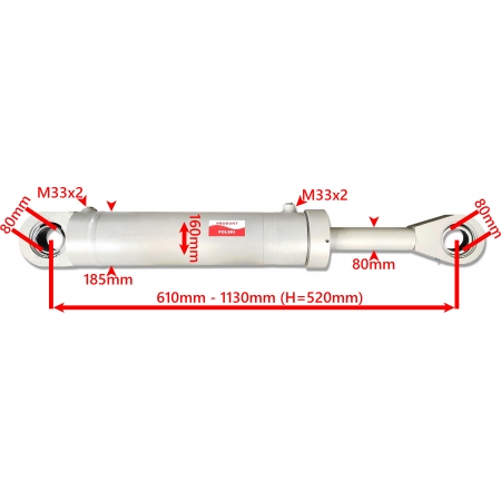 MOCNY SIŁOWNIK HYDR. 160x80 SKOK 520 FADROMA